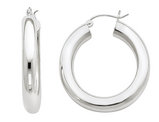 Small Hoop Earrings in Sterling Silver 1 1/4 Inch (5.0mm)
